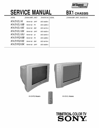 SONY KV-21CL1K TDA12027H/N1, AN5276T, STV9302A, TDA6108A, STR-F6267S
serv. manual